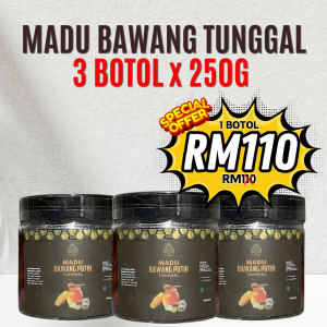 MADU BAWANG TUNGGAL - Set combo (3 botol 1.05kg) + 1 free madu syifa
