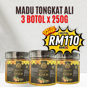 MADU TONGKAT ALI - Set combo (3 botol 1.05kg) + 1 free kayu tongkat ali